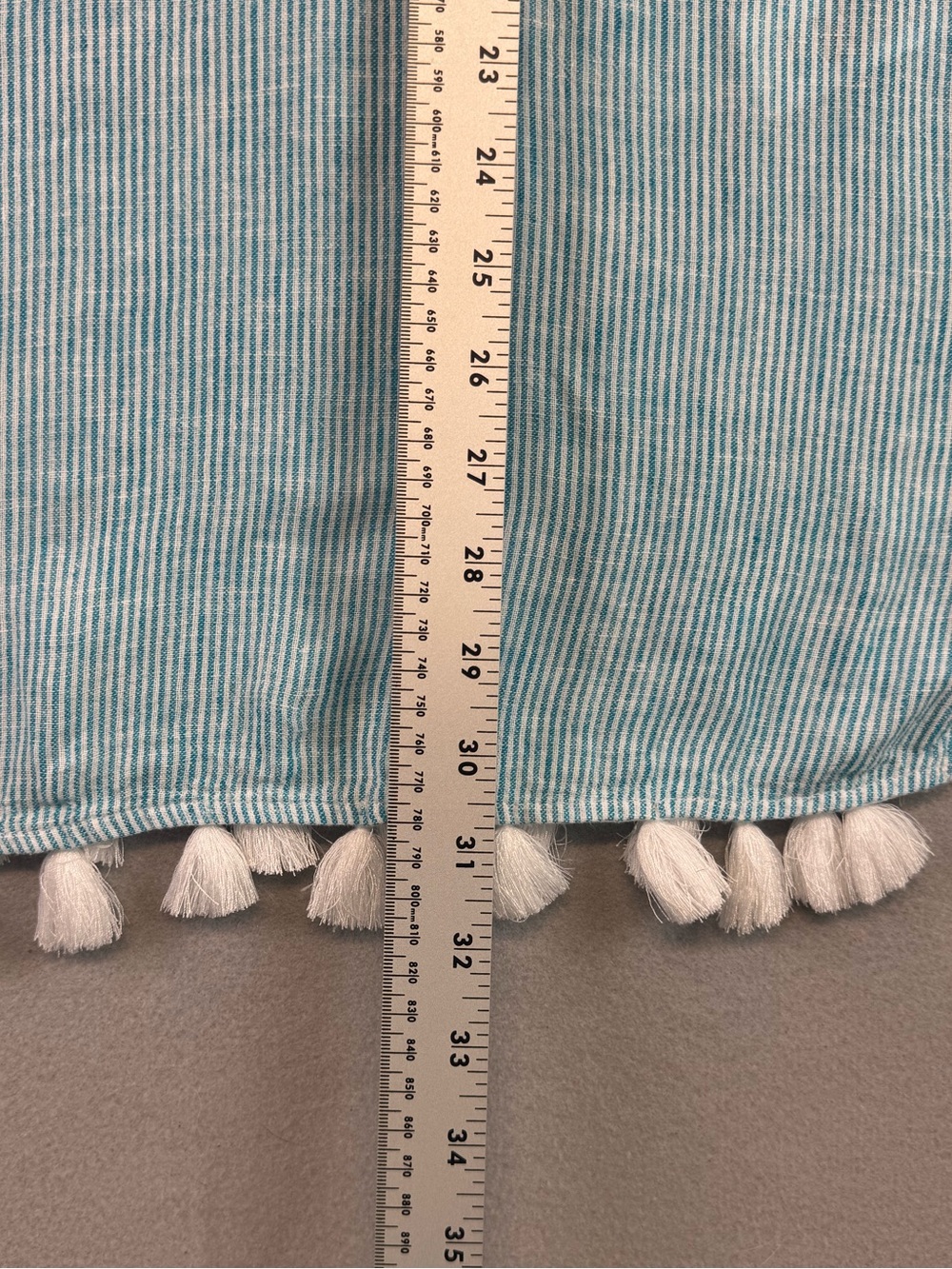 Tahari Blue Striped Sleeveless Tunic swimsuit Cover Up with Tassel Hem, Small - Picture 4 of 7